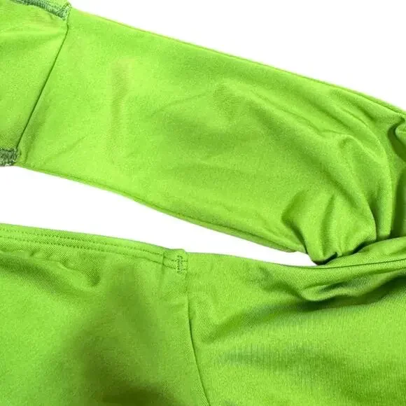 Monday Swimwear Bordeaux One Piece Swimsuit Medium Cypress Green Tie Back - Picture 9 of 10